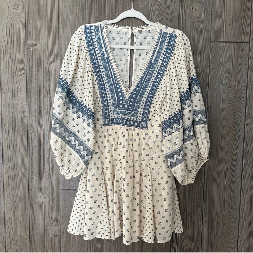 Free People Sweet Southwest Embroidered Mini Dress in Tea Combo - Picture 3 of 5